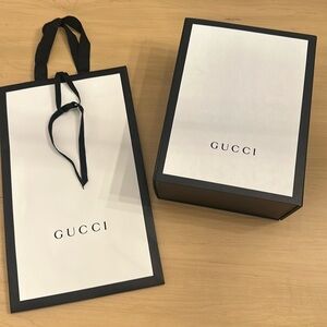 Authentic Gucci classic black and cream box and matching bag